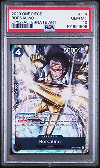 2023 One Piece Op02-paramount War 114 Borsalino Alternate Art PSA 10