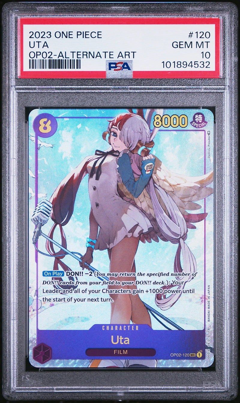 2023 One Piece Op02-paramount War 120 Uta Alternate Art PSA 10