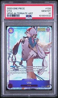 2023 One Piece Op02-paramount War 120 Uta Alternate Art PSA 10