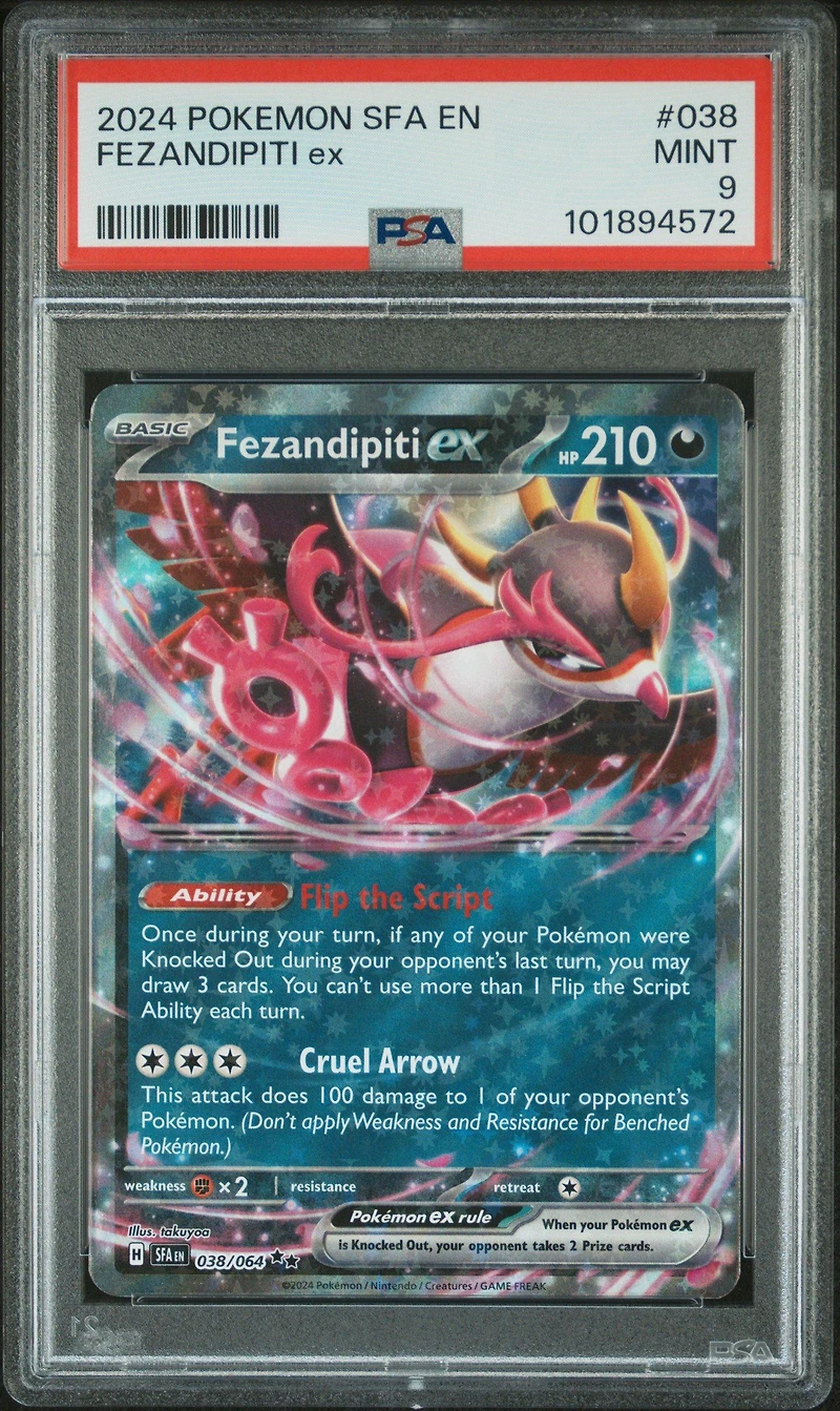 2024 Pokemon Sfa En-shrouded Fable 038 Fezandipiti Ex PSA