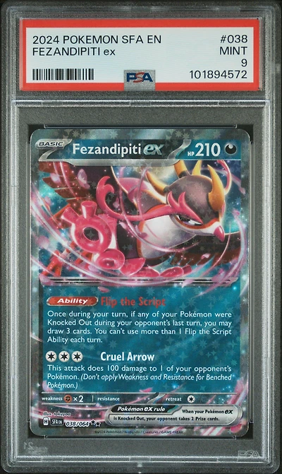 2024 Pokemon Sfa En-shrouded Fable 038 Fezandipiti Ex PSA