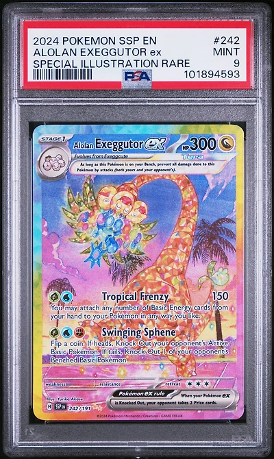 2024 Pokemon Ssp En-surging Sparks 242 Alolan Exeggutor Ex Special Illustration Rare PSA