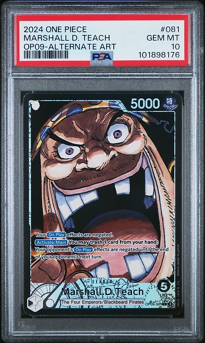 2024 One Piece Op09-emperors In The New World Marshall D. Teach Alternate Art PSA