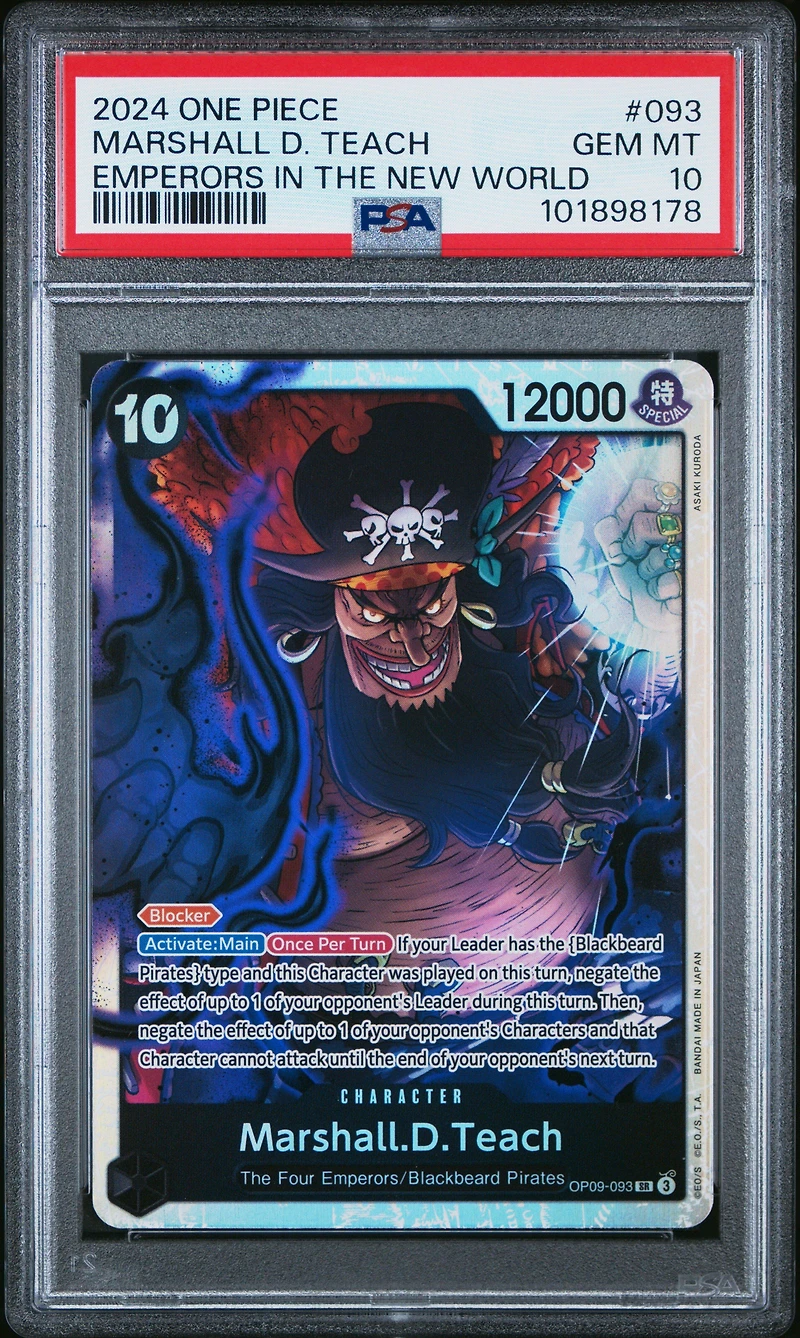 2024 One Piece Op09-emperors In The New World 093 Marshall D. Teach PSA 10