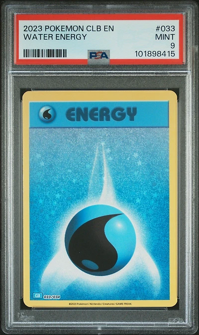 2023 Pokemon Clb-trading Card Game Classic Blastoise & Suicune Ex Deck 033 Water Energy PSA 9