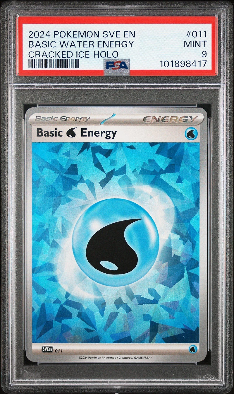 2024 Pokemon Sve En-basic Energies 011 Basic Water Energy Cracked Ice Holo PSA 9