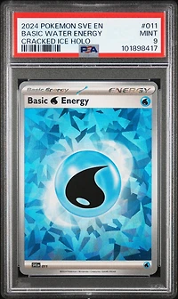 2024 Pokemon Sve En-basic Energies 011 Basic Water Energy Cracked Ice Holo PSA 9
