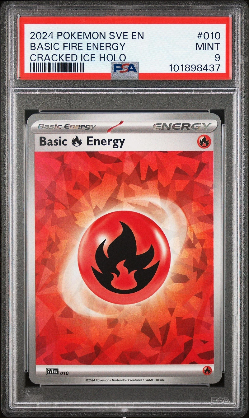 2024 Pokemon Sve En-basic Energies 010 Basic Fire Energy Cracked Ice Holo PSA 9