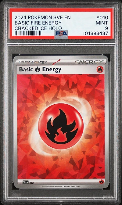 2024 Pokemon Sve En-basic Energies 010 Basic Fire Energy Cracked Ice Holo PSA 9