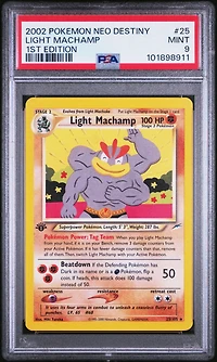 2002 Pokemon Neo Destiny 25 Light Machamp 1st Edition PSA 9