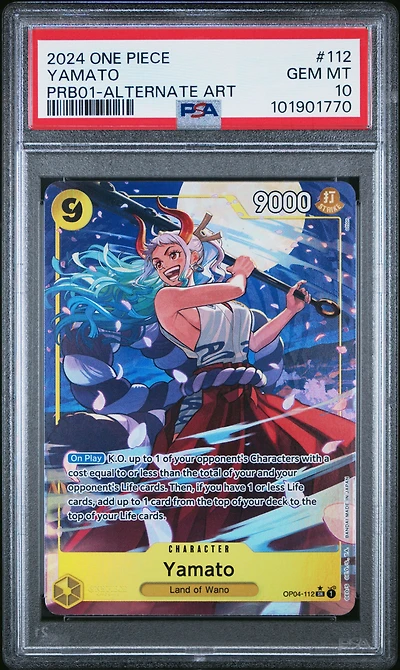 2024 One Piece Prb01-premium Booster -one Piece Card The Best- Yamato Alternate Art PSA 10