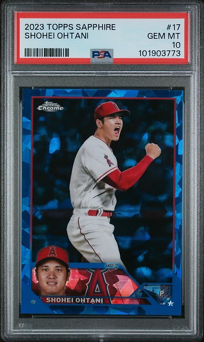 2023 Topps Chrome Sapphire 17 Shohei Ohtani PSA 10