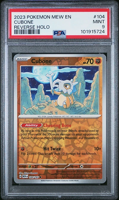 2023 Pokemon Mew En-151 104 Cubone Reverse Holo PSA 9