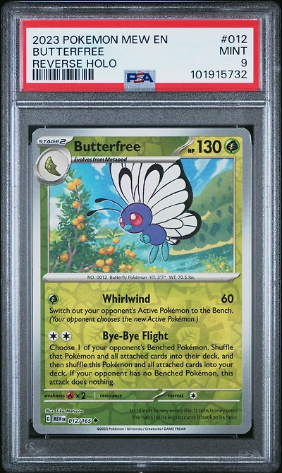 2023 Pokemon Mew En-151 012 Butterfree Reverse Holo PSA 9