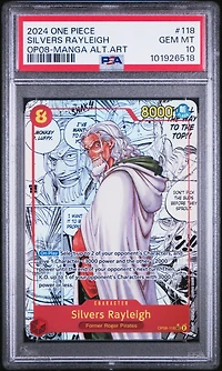 2024 One Piece Op08-two Legends 118 Silvers Rayleigh Manga Alternate Art PSA 10