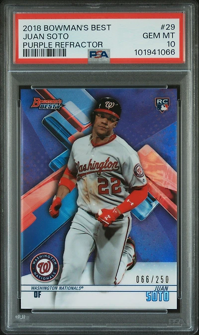 2018 Bowman's Best 29 Juan Soto Refractor PSA 10