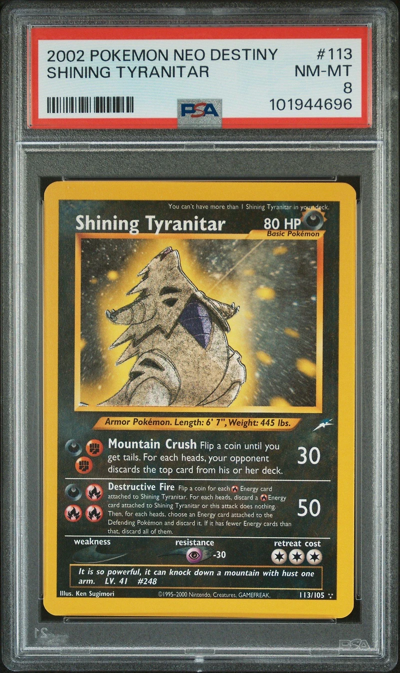 2002 Pokemon Neo Destiny 113 Shining Tyranitar PSA