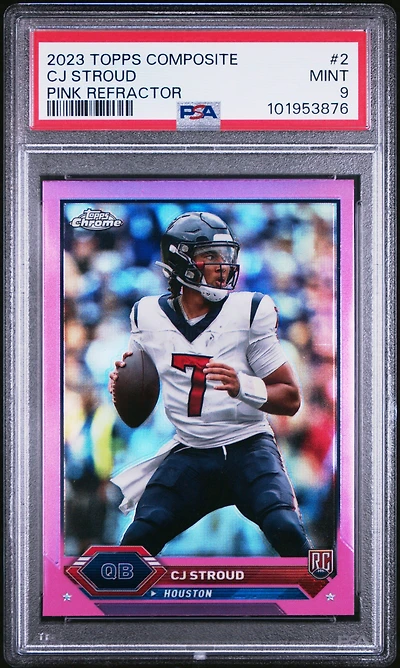 2023 Topps Composite 2 Cj Stroud Pink Refractor PSA 9
