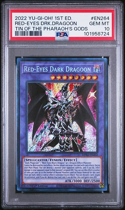 2022 Yu-gi-oh! Tin Of The Pharaoh's Gods En264 Red-eyes Dark Dragoon 1st Edition PSA 10