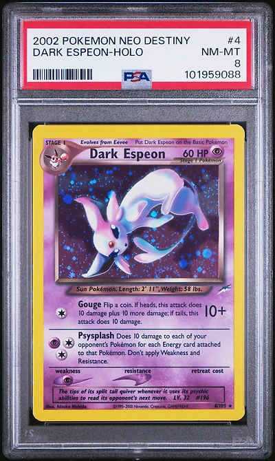 2002 Pokemon Neo Destiny 4 Dark Espeon-holo PSA