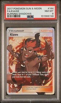 2017 Pokemon Sun & Moon Burning Shadows 144 Full Art/kiawe PSA
