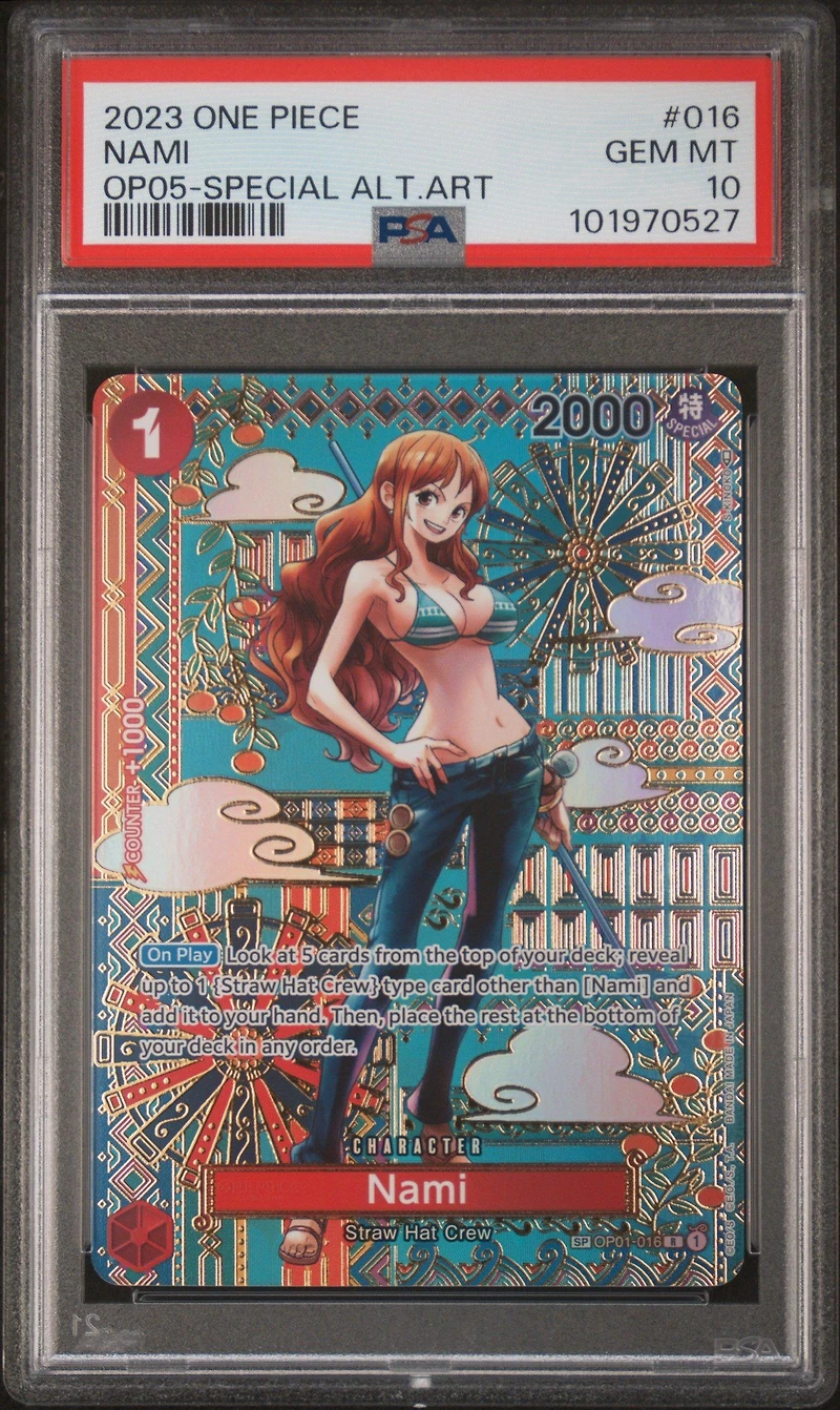 2023 One Piece Op05-awakening Of The New Era 016 Nami Special Alternate Art PSA 10