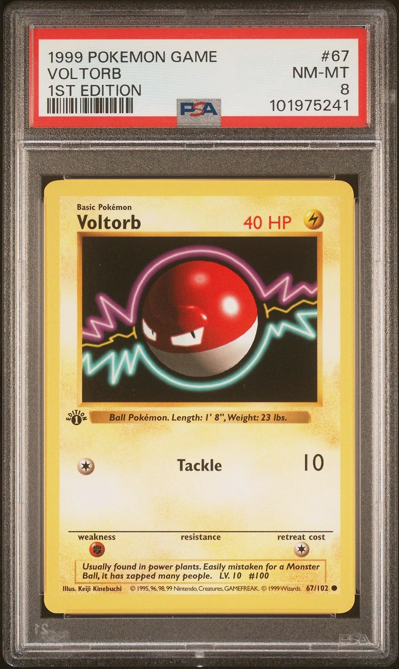 1999 Pokemon Game 67 Voltorb 1st Edition PSA
