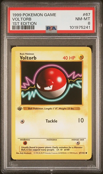 1999 Pokemon Game 67 Voltorb 1st Edition PSA