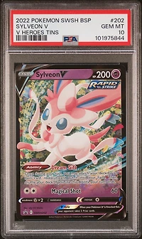 2022 Pokemon Swsh Black Star Promo 202 Sylveon V V Heroes Tins PSA