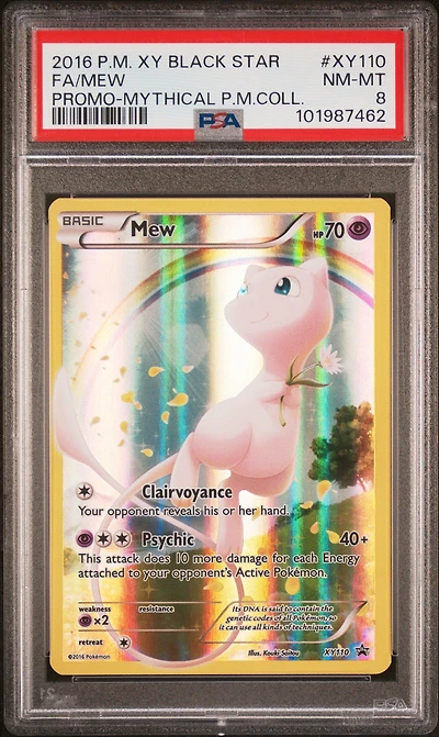 2016 Pokemon Xy Black Star Promo Xy110 Full Art/mew Mythical Pokemon Collection PSA