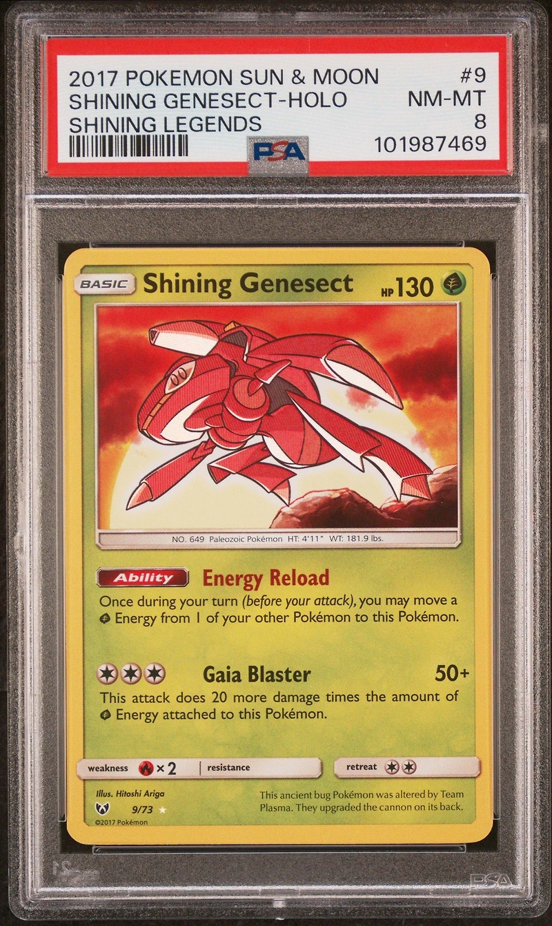 2017 Pokemon Sun & Moon Shining Legends 9 Shining Genesect-holo PSA