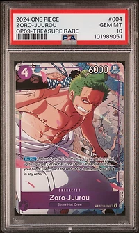2024 One Piece Op09-emperors In The New World 004 Zoro-juurou Treasure Rare PSA 10