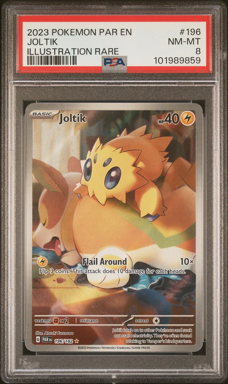 2023 Pokemon Par En-paradox Rift 196 Joltik Illustration Rare PSA