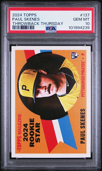 2024 Topps Throwback Thursday 137 Paul Skenes PSA 10