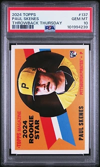 2024 Topps Throwback Thursday 137 Paul Skenes PSA 10