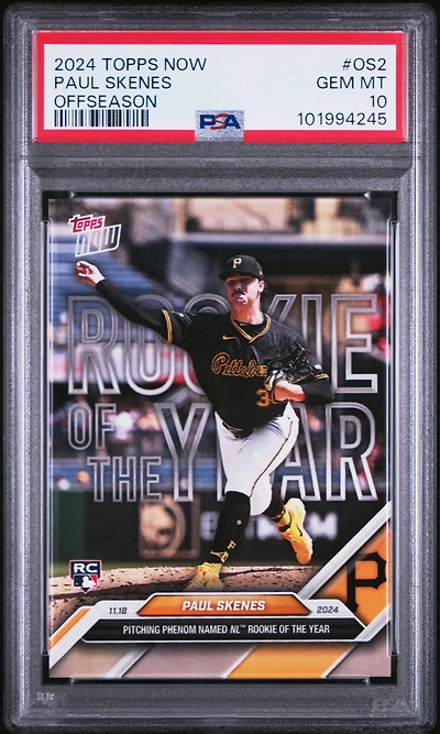 2024 Topps Now Offseason Os2 Paul Skenes PSA 10