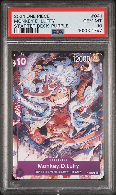 2024 One Piece Starter Deck-purple Monkey D. Luffy 041 Monkey D. Luffy PSA 10