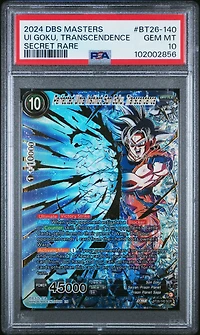 2024 Dragon Ball Super Card Game Masters Series 26 Ultimate Advent Bt26-140 Perfected Ultra Instinct Son Goku, Transcendence Secret Rare PSA 10