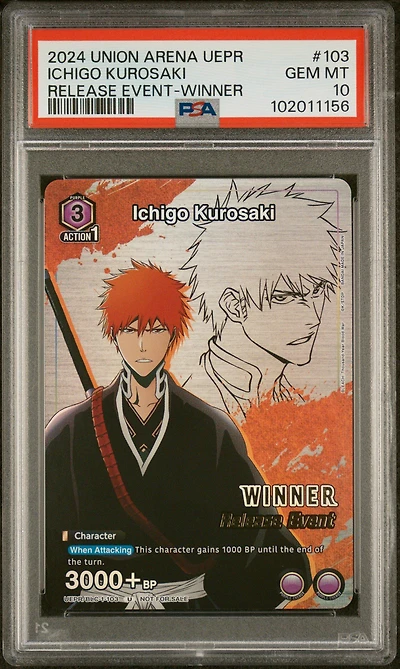 2024 Union Arena Uepr-promos 103 Ichigo Kurosaki Release Event-winner PSA 10