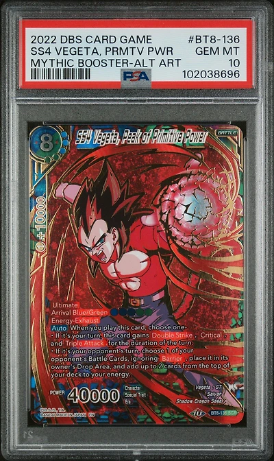 2022 Dragon Ball Super Card Game Mythic Booster Bt8-136 Ss4 Vegeta