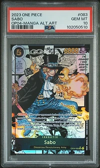 2023 One Piece Op04-kingdoms Of Intrigue 083 Sabo Manga Alternate Art PSA 10