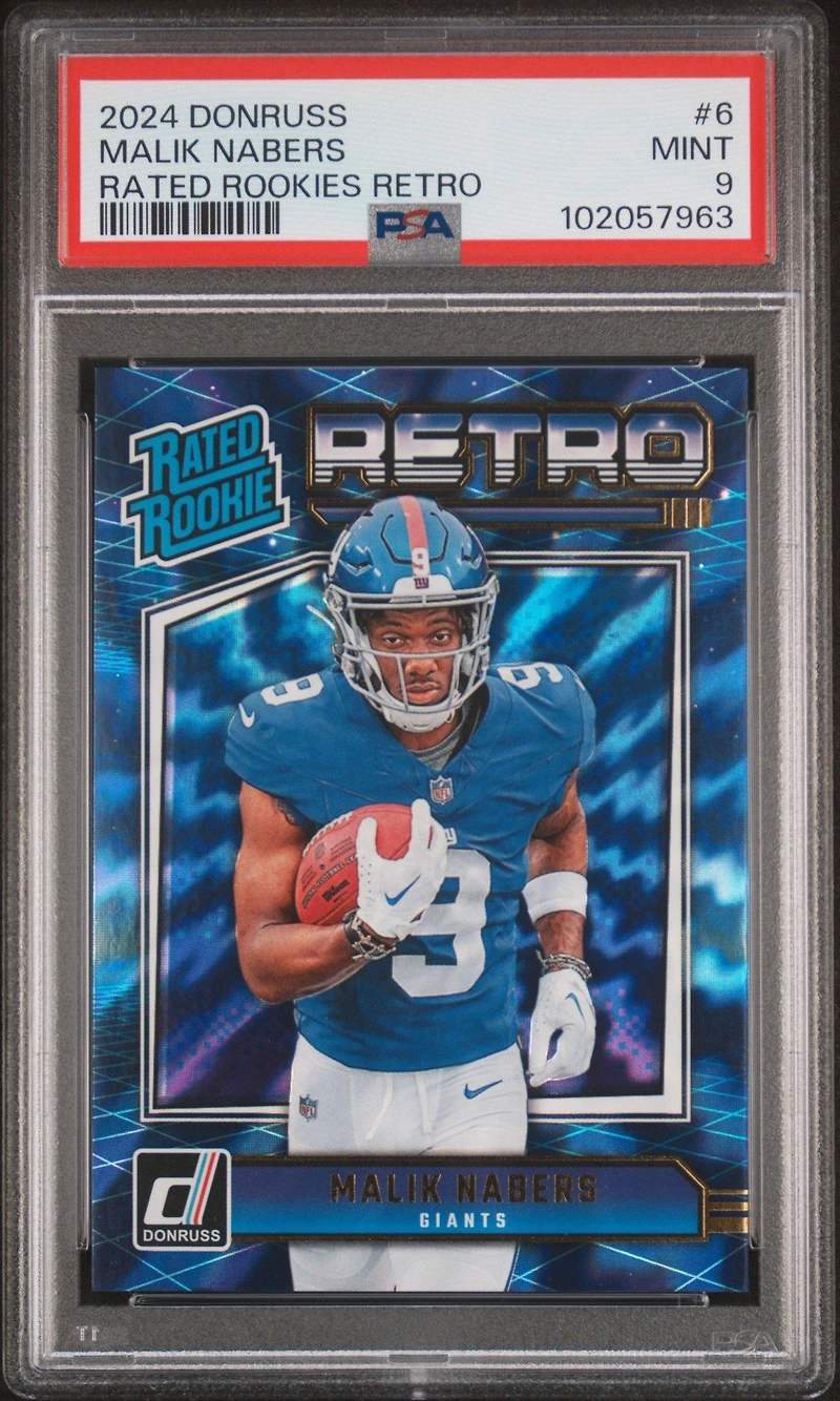 2024 Panini Donruss Rated Rookies Retro 6 Malik Nabers PSA