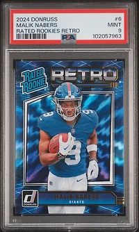 2024 Panini Donruss Rated Rookies Retro 6 Malik Nabers PSA