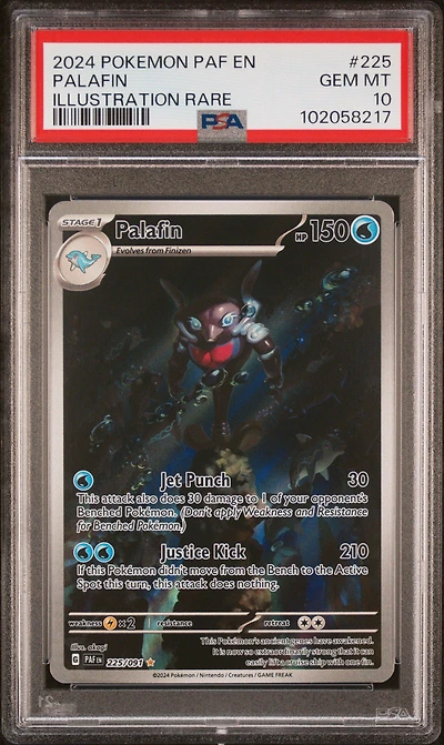 2024 Pokemon Paf En-paldean Fates 225 Palafin Illustration Rare PSA