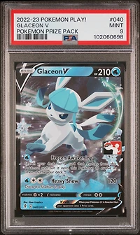 2022-2023 Pokemon Play! Pokemon Prize Pack 040 Glaceon V PSA 9