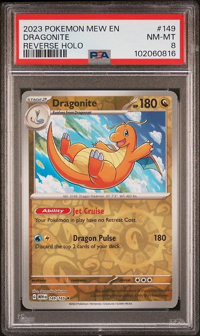 2023 Pokemon Mew En-151 149 Dragonite Reverse Holo PSA