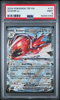 2024 Pokemon Tef En-temporal Forces 111 Scizor Ex PSA