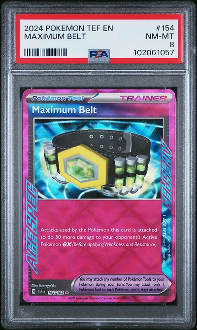 2024 Pokemon Tef En-temporal Forces 154 Maximum Belt PSA