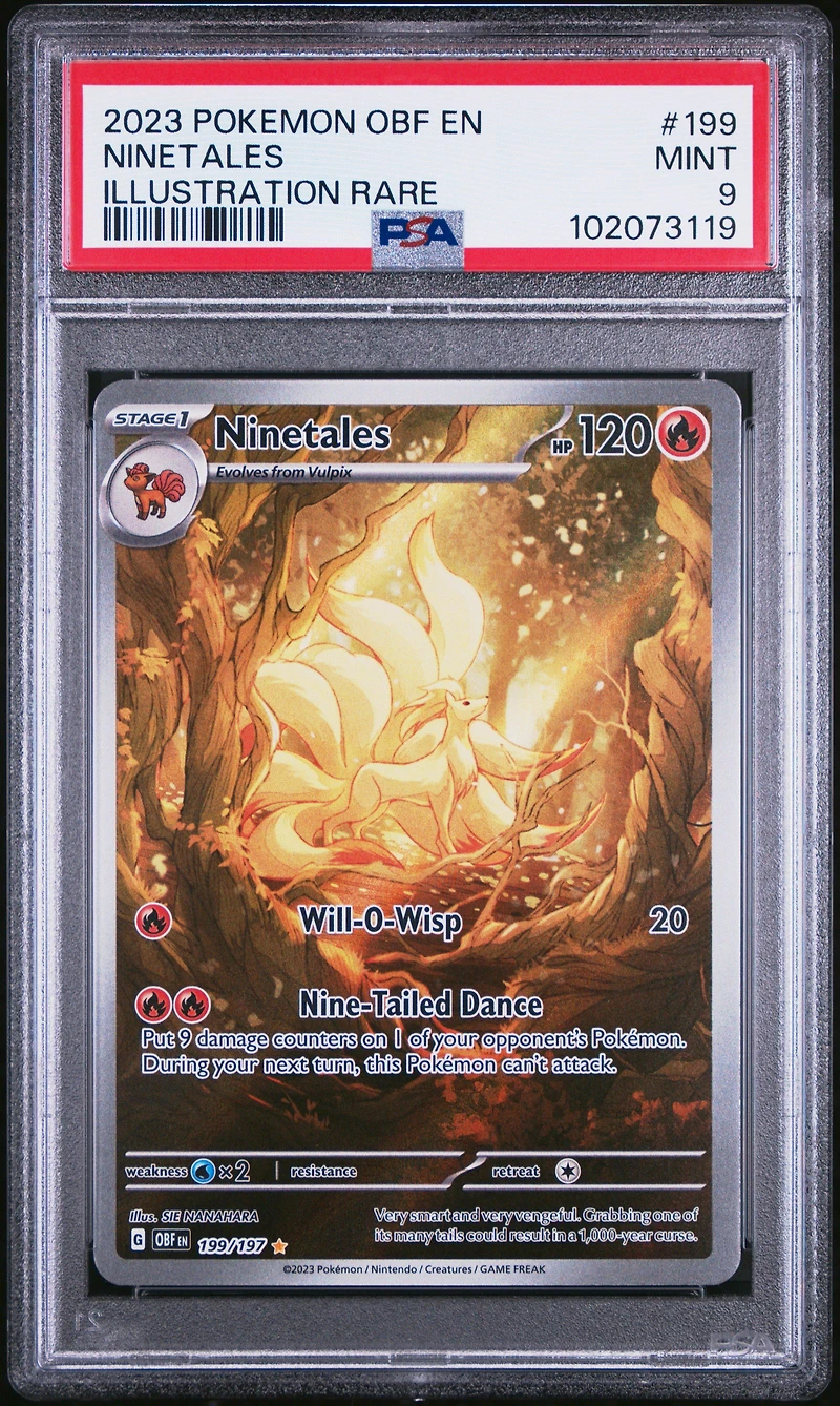 2023 Pokemon Obf En-obsidian Flames 199 Ninetales Illustration Rare PSA