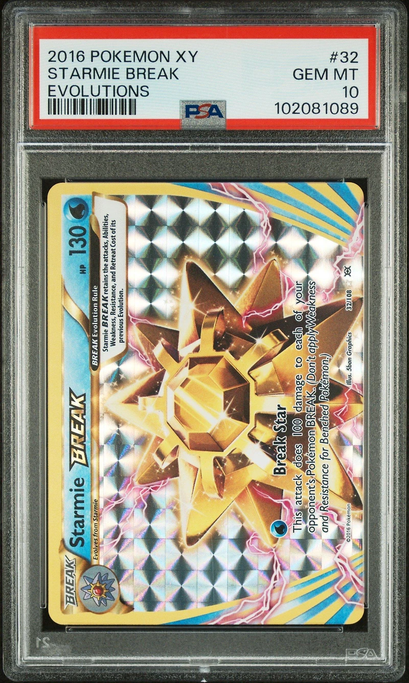 2016 Pokemon Xy Evolutions 32 Starmie Break PSA